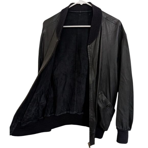 Bally 90's Italy Reversible Black Leather/Suede Bomber Jacket - Men's 38, Medium - Picture 5 of 11